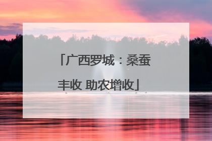 广西罗城：桑蚕丰收 助农增收