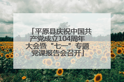 平原县庆祝中国共产党成立104周年大会暨“七一”专题党课报告会召开