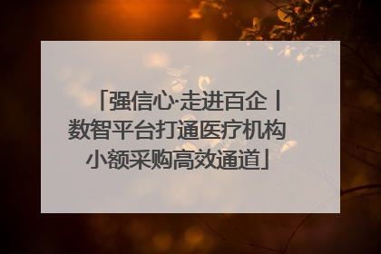 强信心·走进百企丨数智平台打通医疗机构小额采购高效通道