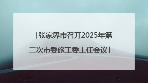 张家界市召开2025年第二次市委旅工委主任会议