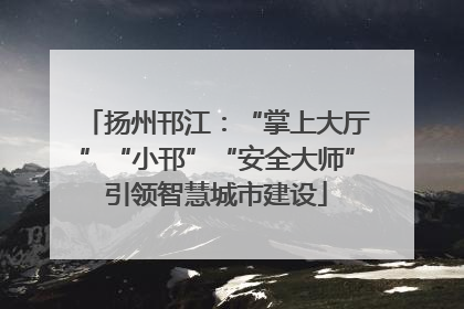 扬州邗江：“掌上大厅”“小邗”“安全大师”引领智慧城市建设