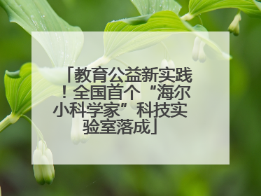 教育公益新实践！全国首个“海尔小科学家”科技实验室落成