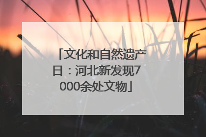 文化和自然遗产日：河北新发现7000余处文物