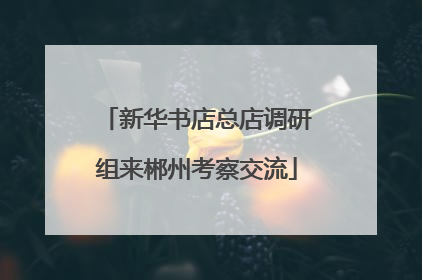 新华书店总店调研组来郴州考察交流