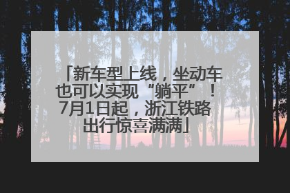 新车型上线，坐动车也可以实现“躺平”！7月1日起，浙江铁路出行惊喜满满