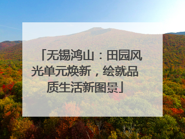 无锡鸿山：田园风光单元焕新，绘就品质生活新图景