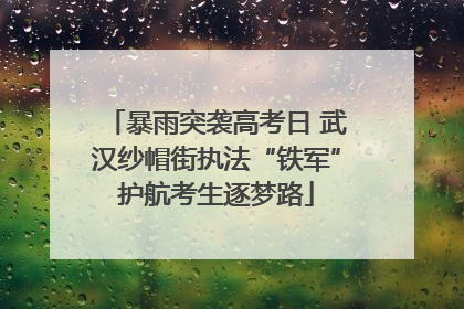 暴雨突袭高考日 武汉纱帽街执法“铁军”护航考生逐梦路