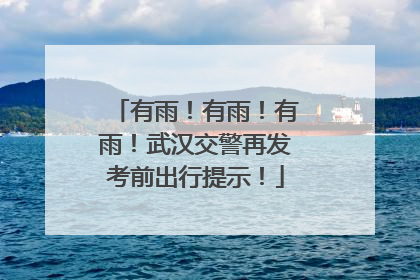 有雨！有雨！有雨！武汉交警再发考前出行提示！