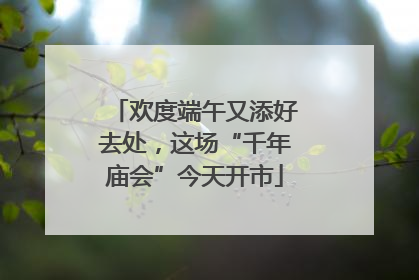 欢度端午又添好去处，这场“千年庙会”今天开市