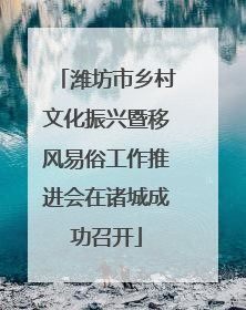 潍坊市乡村文化振兴暨移风易俗工作推进会在诸城成功召开