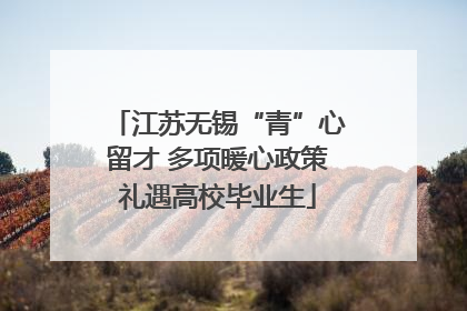 江苏无锡“青”心留才 多项暖心政策礼遇高校毕业生