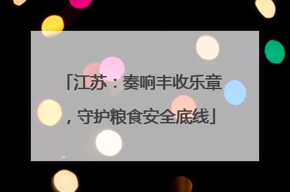 江苏：奏响丰收乐章，守护粮食安全底线
