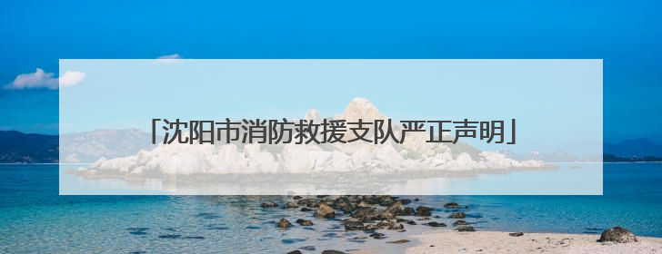沈阳市消防救援支队严正声明