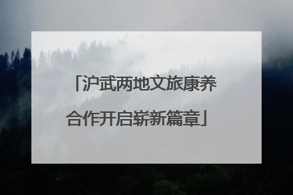 沪武两地文旅康养合作开启崭新篇章