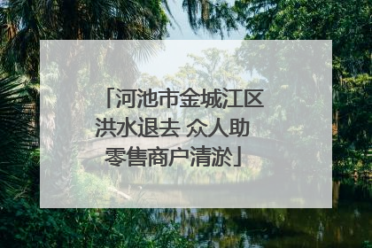 河池市金城江区洪水退去 众人助零售商户清淤