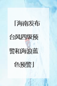 海南发布台风四级预警和海浪蓝色预警