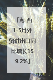 海 西 1-5月外贸进出口同比增长159.2%