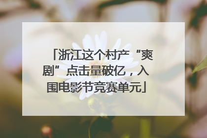 浙江这个村产“爽剧”点击量破亿，入围电影节竞赛单元