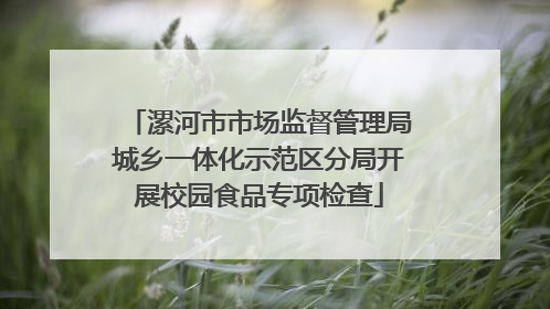 漯河市市场监督管理局城乡一体化示范区分局开展校园食品专项检查