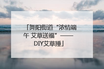舞阳街道“浓情端午 艾草送福”——DIY艾草捶