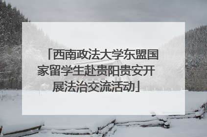 西南政法大学东盟国家留学生赴贵阳贵安开展法治交流活动