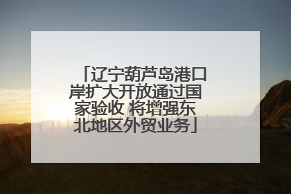 辽宁葫芦岛港口岸扩大开放通过国家验收 将增强东北地区外贸业务