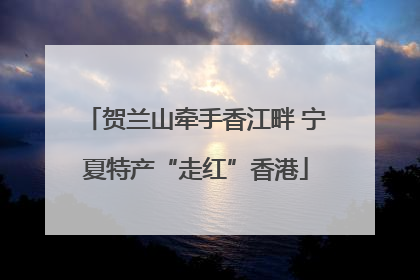 贺兰山牵手香江畔 宁夏特产“走红”香港