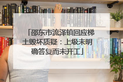 邵东市流泽镇回应梯土毁坏质疑：上级未明确答复而未开工