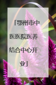 鄂州市中医医院医养结合中心开业
