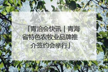 青洽会快讯｜青海省特色农牧业品牌推介签约会举行