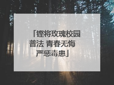 铿将玫瑰校园普法 青春无悔严惩毒患