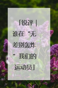 锐评｜谁在“无差别轰炸”我们的运动员
