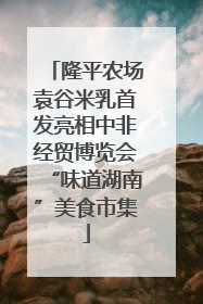 隆平农场袁谷米乳首发亮相中非经贸博览会“味道湖南”美食市集