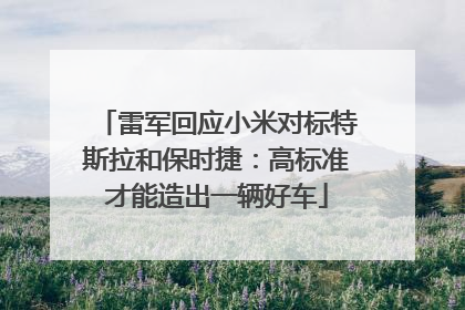 雷军回应小米对标特斯拉和保时捷：高标准才能造出一辆好车