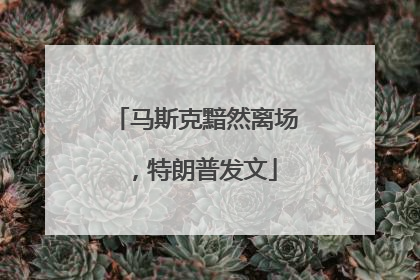 马斯克黯然离场，特朗普发文