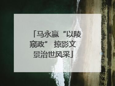 马永嬴“以陵窥政” 掠影文景治世风采