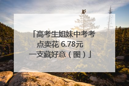 高考生姐妹中考考点卖花 6.78元一支藏好意（图）