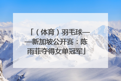 （体育）羽毛球——新加坡公开赛：陈雨菲夺得女单冠军