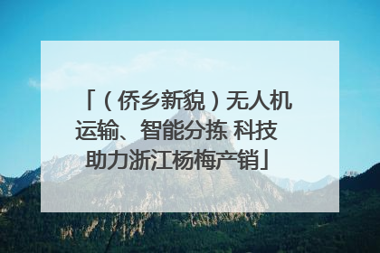 （侨乡新貌）无人机运输、智能分拣 科技助力浙江杨梅产销