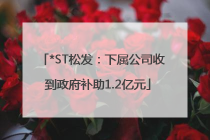 *ST松发：下属公司收到政府补助1.2亿元