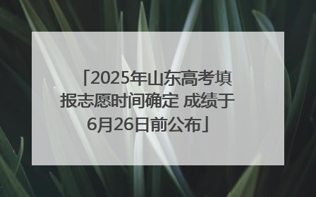 2025年山东高考填报志愿时间确定 成绩于6月26日前公布
