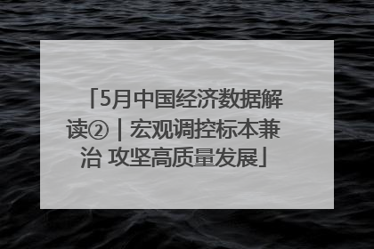 5月中国经济数据解读②｜宏观调控标本兼治 攻坚高质量发展