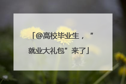 @高校毕业生，“就业大礼包”来了