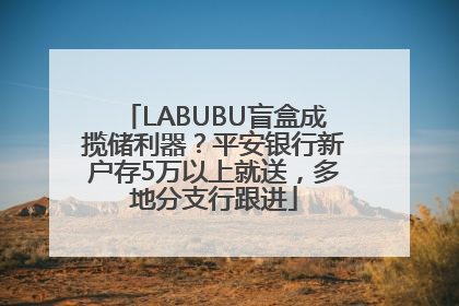 LABUBU盲盒成揽储利器？平安银行新户存5万以上就送，多地分支行跟进